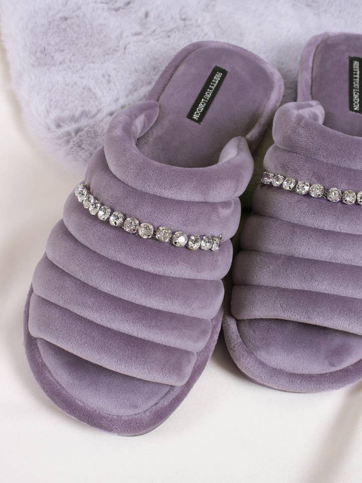Frankie Quilted Slipper in Lavender for wholesale on Faire
