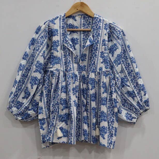 bhavnas boutique - Wholesale Dress - Women's - Kyra Top Dress Mini Dress Striped Floral Printed Tunic Top 0