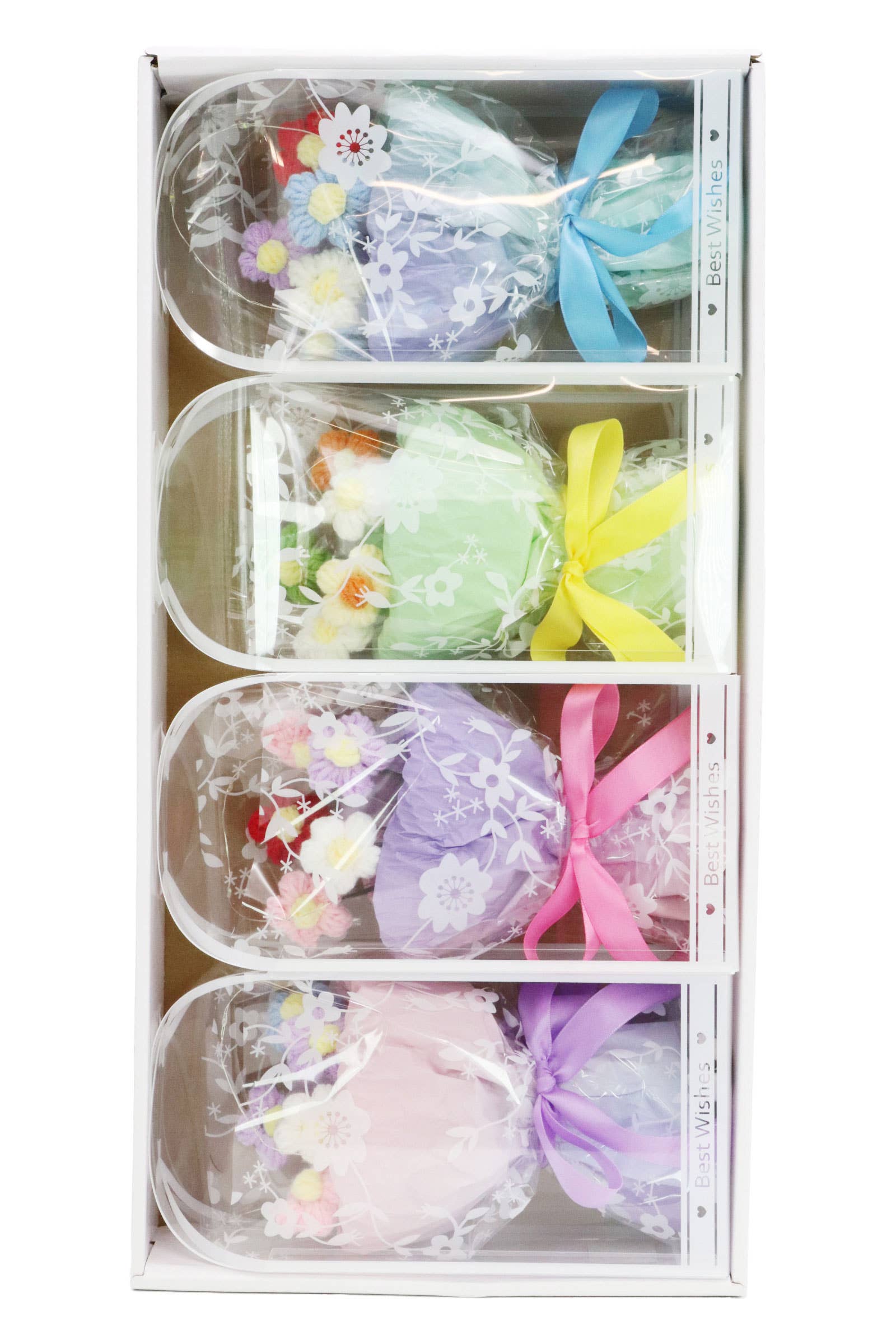 ASSORTED Floral Crochet LED Bouquet Gift Box - 4 pcs for wholesale on Faire1