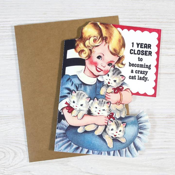 Bad Betty Greeting Co. - Wholesale Birthday Card - Funny Birthday Card - Closer to Crazy Cat Lady1