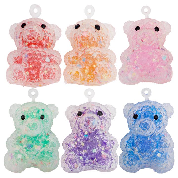 Cap Zone – wholesale Squishy toy – Kids & Baby – Rose Teddy Bear LED Sequined Water Bead Squishy
