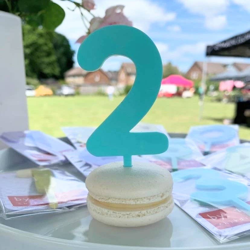 Chikai Shop - Wholesale Cake/Cupcake Topper - Number cake topper in acrylic, cupcake topper macaron topper0