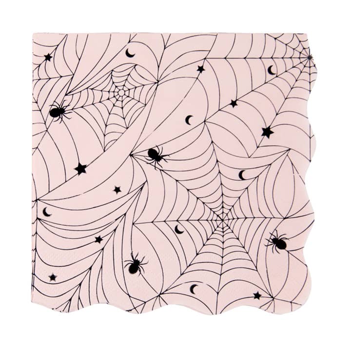 SERVIETTE ROSE EN DENTELLE SPIDERWEB pour la vente par Bonjour Fête