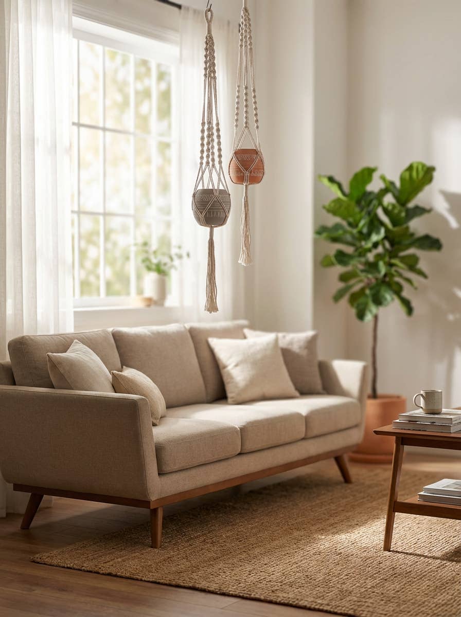 Flora Bunda Inc – wholesale Hanging planter – Macramé Plant Hanger with Ceramic Pot2