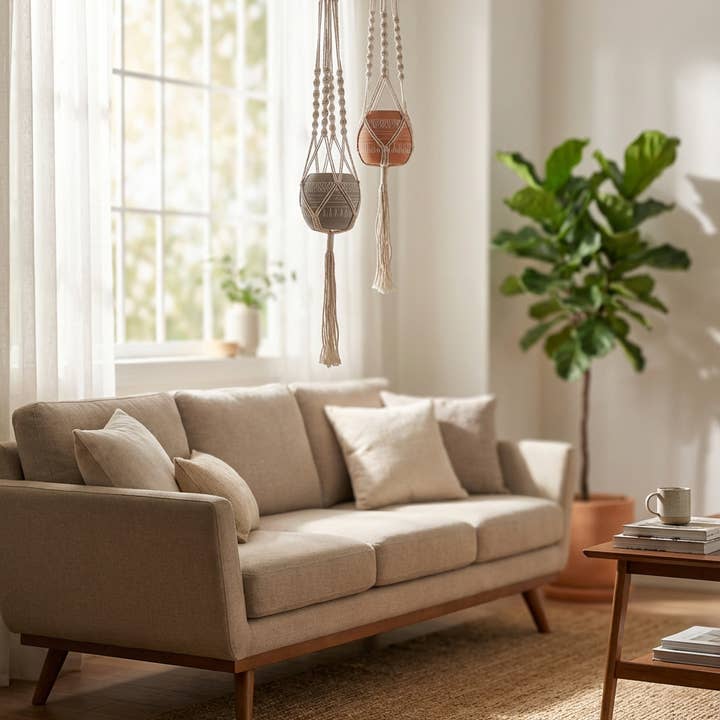 Flora Bunda Inc – wholesale Hanging planter – Macramé Plant Hanger with Ceramic Pot2