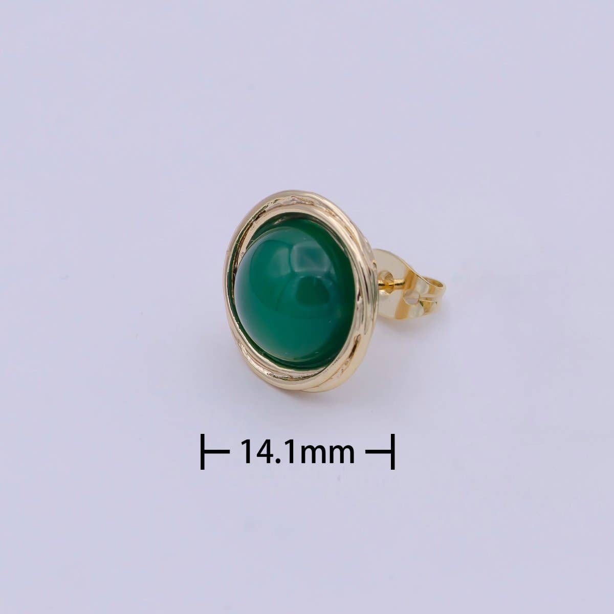 Aim Eternal – Engroshandel Ørestikkere – Smaragdørestikker - Smaragdsmykker - Små Runde Smaragdørestikker - Grøn Sten Ørestik Q-1643