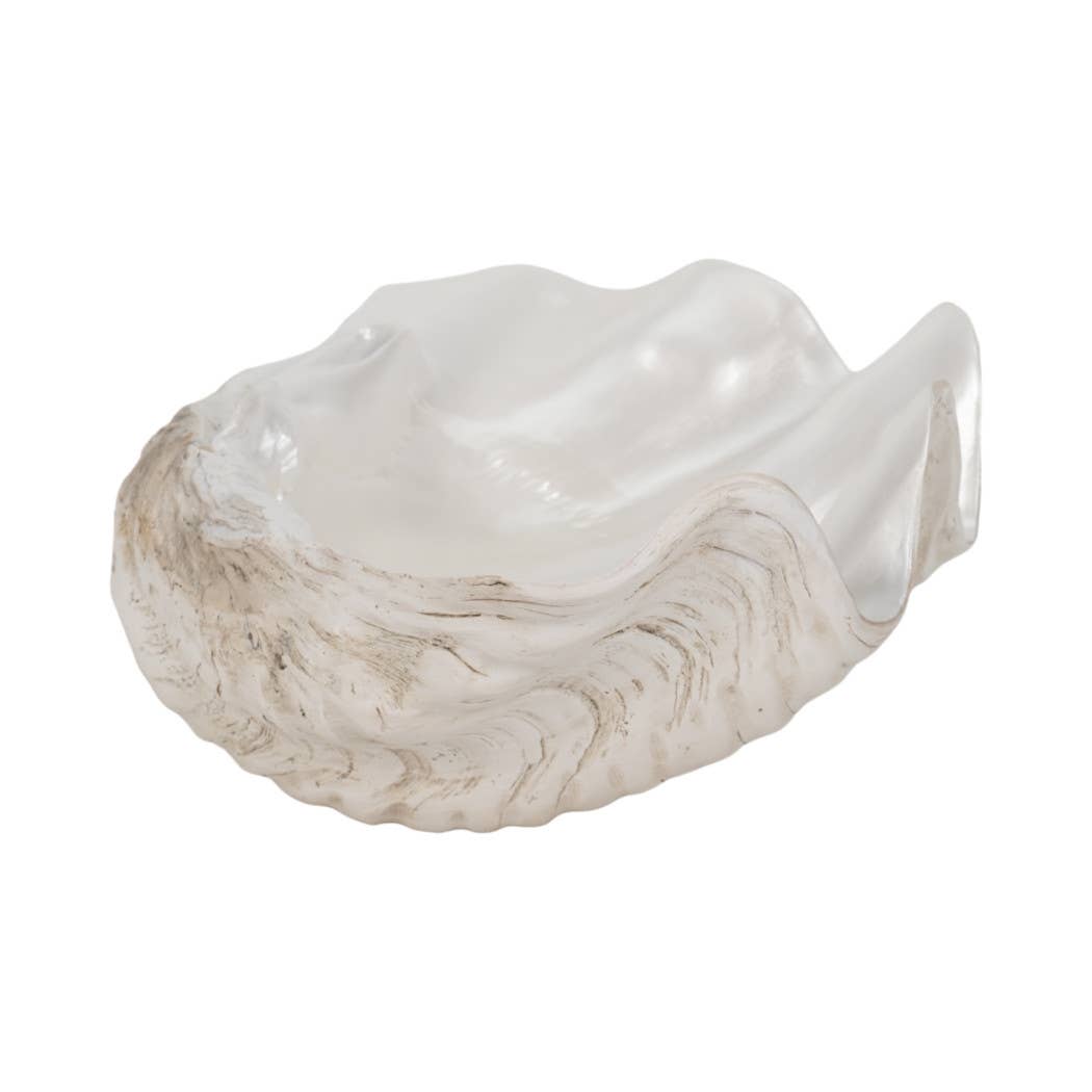 Sagebrook Home - Wholesale Decorative Plate/Dish/Bowl - Decorative Bowl - Ivory Resin Coastal Pearlized Shell, 9 in.7