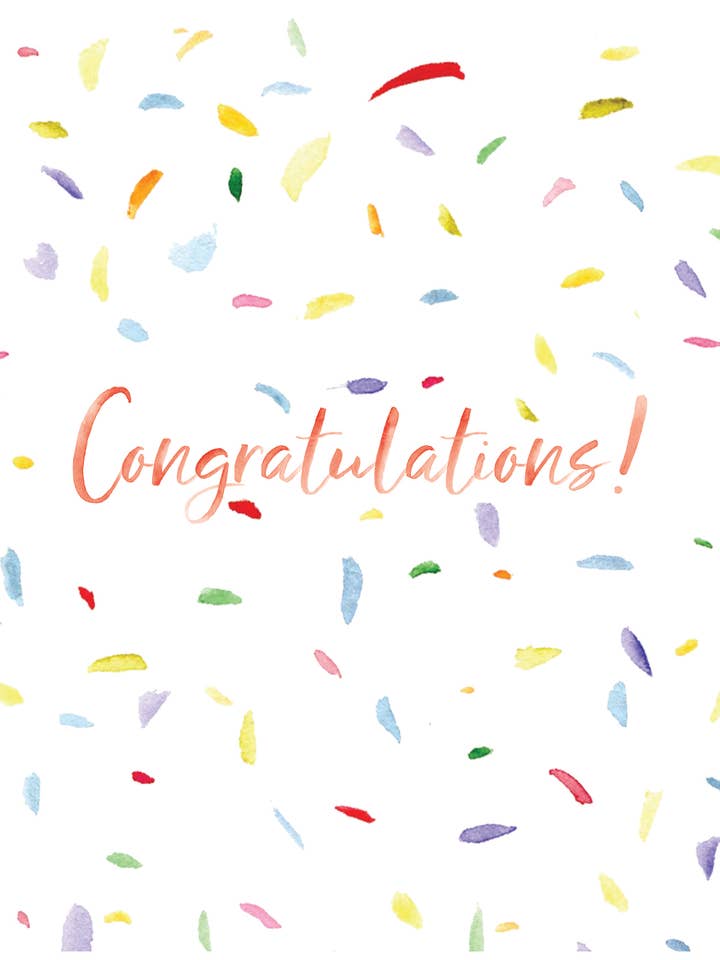 Congrats Confetti Greeting Card for wholesale by Dori Boyce Art