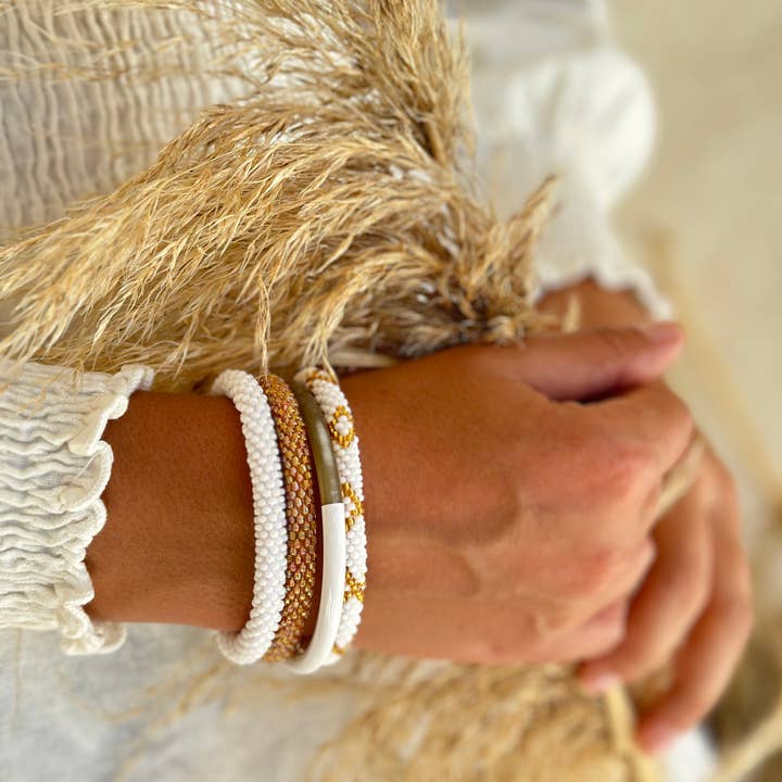 MAISON KIZO - Wholesale Bangle Bracelet - White buffalo horn lacquered bangle4