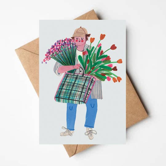 Daria Solak Illustrations – Großhandel Grußkarten für den Alltag – Grußkarte „THE FLOWER GUY“ von Daria Solak Illustrations1