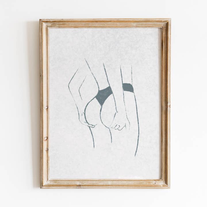 Women Body Line Art, Booty Grab Minimal Illustration for wholesale by Abate Graphics