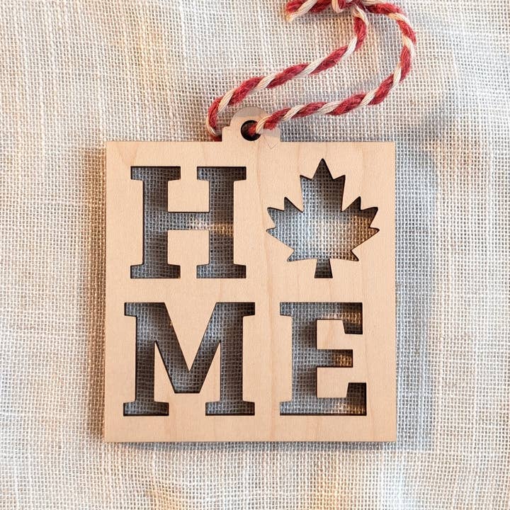Adorno de Canadá HOGAR - Adorno de Madera Souvenir de Navidad para venta al por mayor de Foxwood Gifts Canada