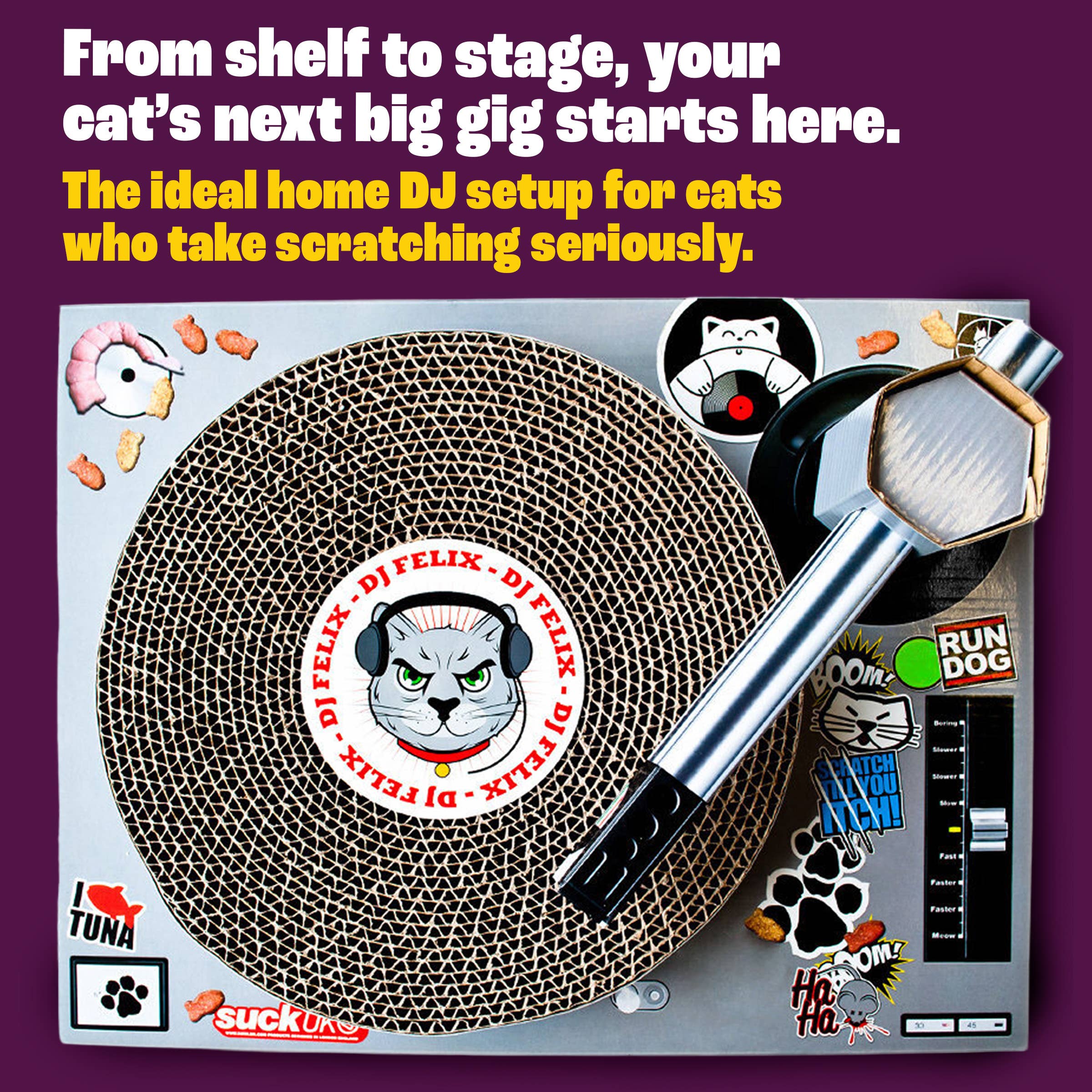 SUCK UK Ltd - USA - Wholesale Pet Scratcher - Cat - Cat Scratch DJ Decks - unleash your cat’s inner DJ3
