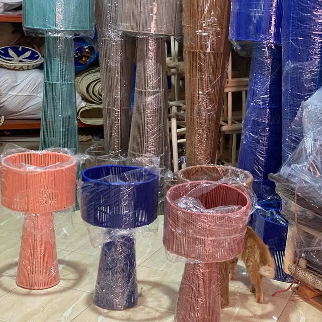 martitec - Vendita all'ingrosso Lampada da scrivania/d'accento - lampada marcia lampada naturale marcia, paralume in rafia,3