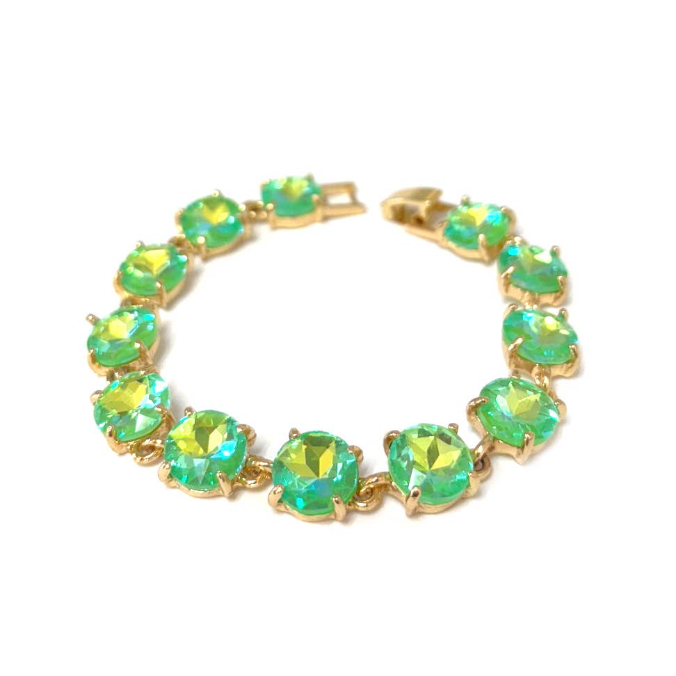 StarryNYC - Wholesale Link & Chain Bracelet - Neon Round Cushion Cut Crystal Glass Linked Bracelet1
