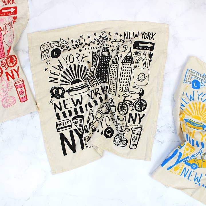 Calhoun & Co. - Wholesale Tea Towel - New York Screen Printed Tea Towel