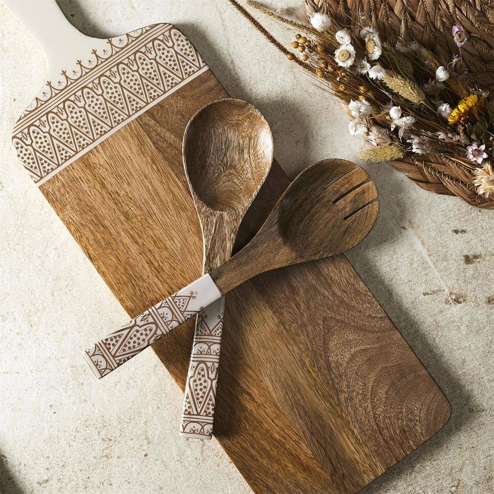 Housse De Rêve - Wholesale Flatware Serving Piece - Mira Orange mango wood salad servers2