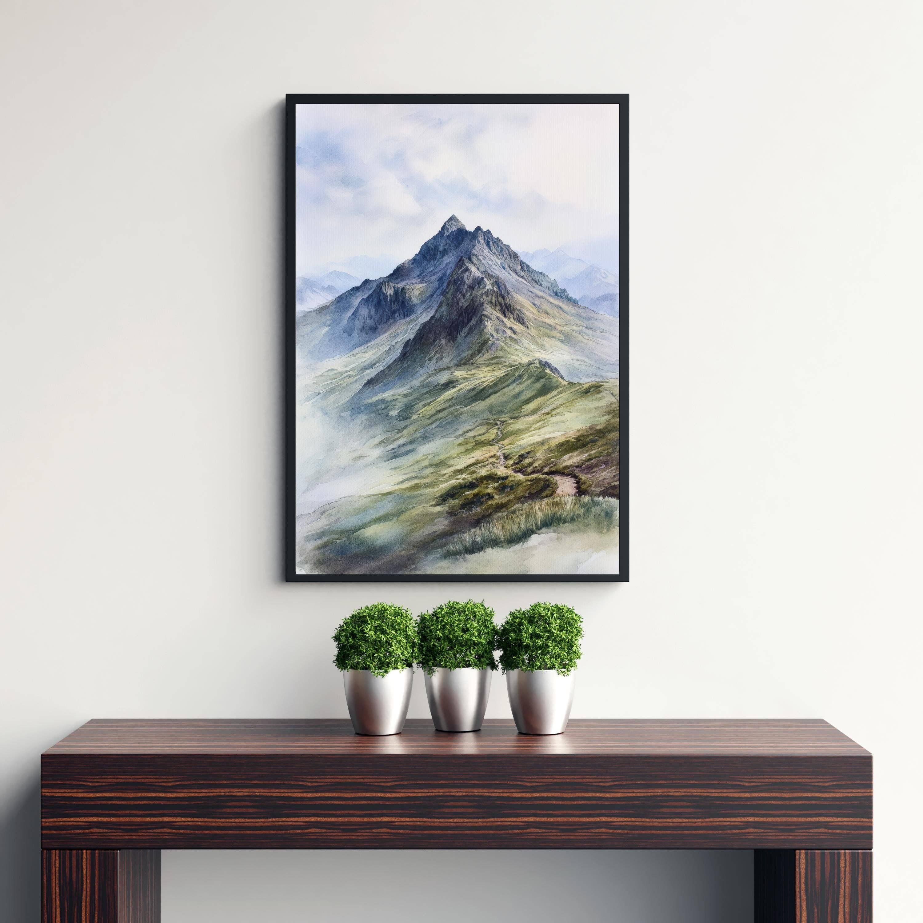 InkNPrintz – wholesale Art print – Scafell Pike Watercolor Painting Lake District Art Scafell Pike Poster Scenic Mountain Watercolor UK Landscape Decor6