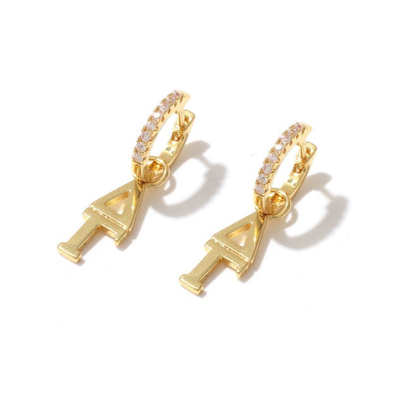 Color Shout - Vente Petits anneaux - Boucles d'oreilles créoles E208 avec lettres grecques de sororité11