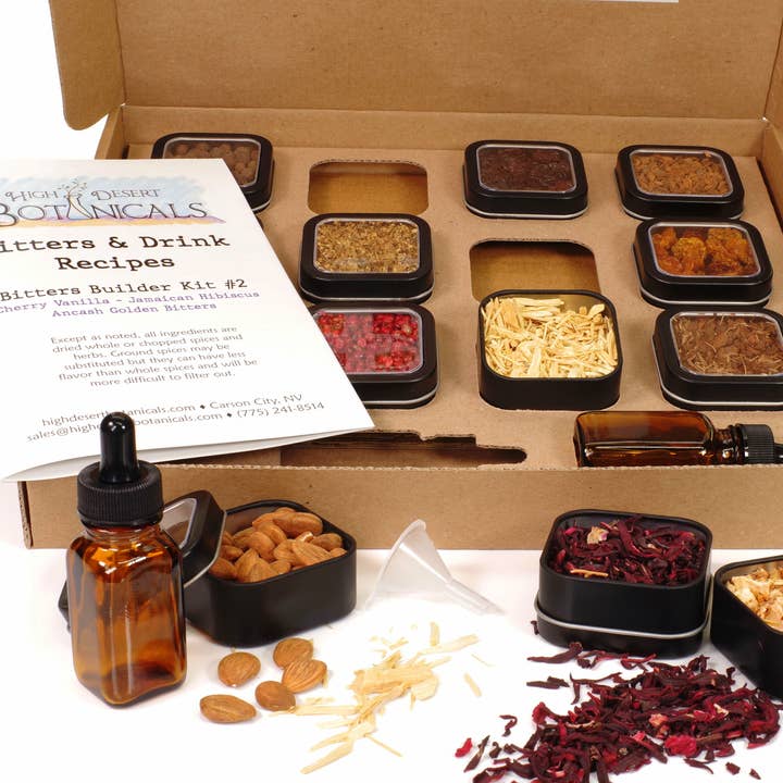 Bitters Builder Kit #2 - Cherry Vanilla, Hibiscus, Ancash for wholesale by High Desert Botanicals