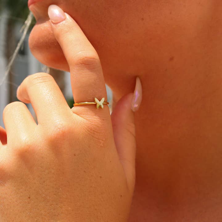 WJW - Wholesale Band/Stacked Ring - 18k Gold PVD Coated Stainless Steel Symbol Stacking Rings