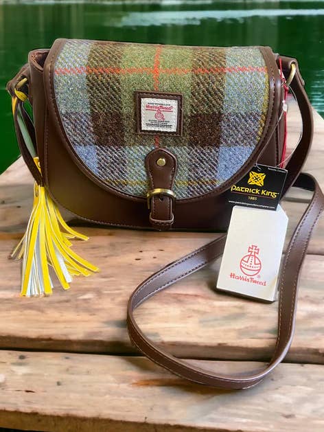 Harris Tweed Saddle Bag - Dark Brown for wholesale by Patrick King Woollen Company