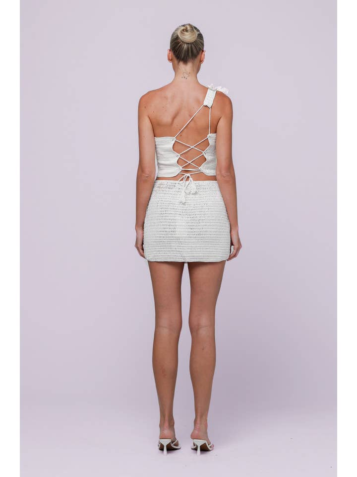 Isabelle Quinn - Wholesale Skirt – Women’s - Lily Crochet Mini Skirt Ivory3