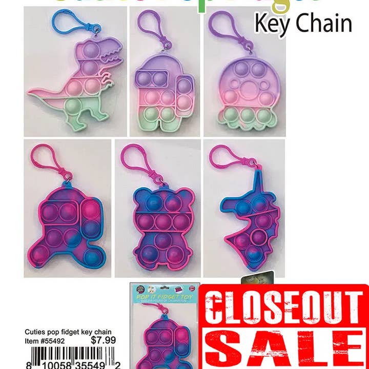 Puka Creations - Wholesale Fidget toy – Kids - Cuties Pop Fidget Keychain0