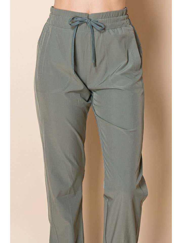 Black P80180 High Waisted Solid Knit Joggers for wholesale on Faire6