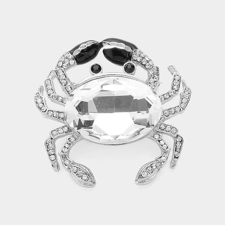 Sensibling Corp. - Wholesale Brooch - Glass Crystal Rhinestone Pave Crab Brooch