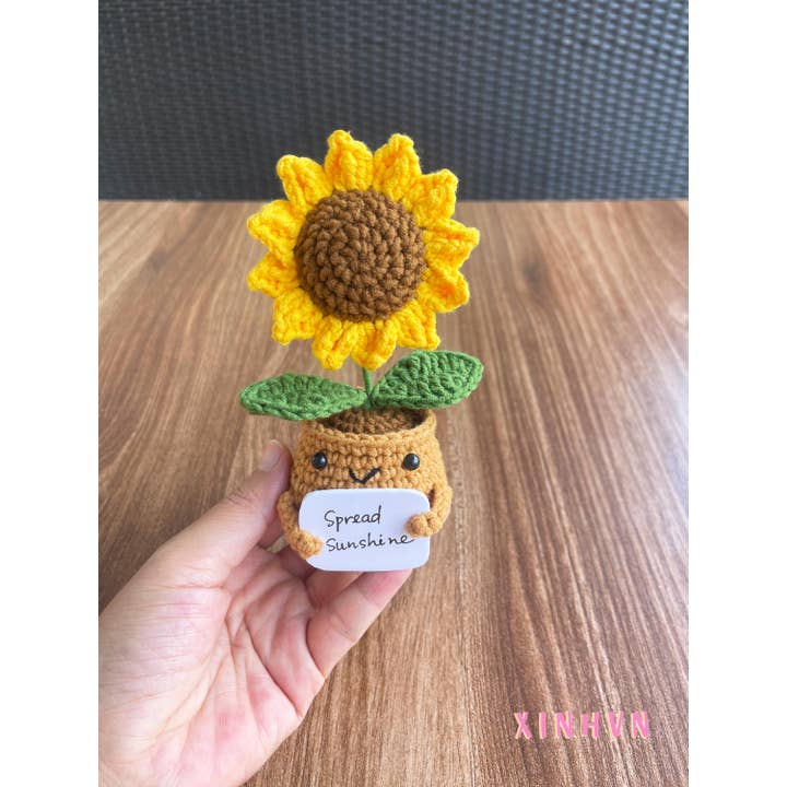 TOMOPOD LLC - Wholesale Stuffed/Plush Toy - Kids & Baby - Cute Emotional Support Sunflower, Crochet Sunflower Gift