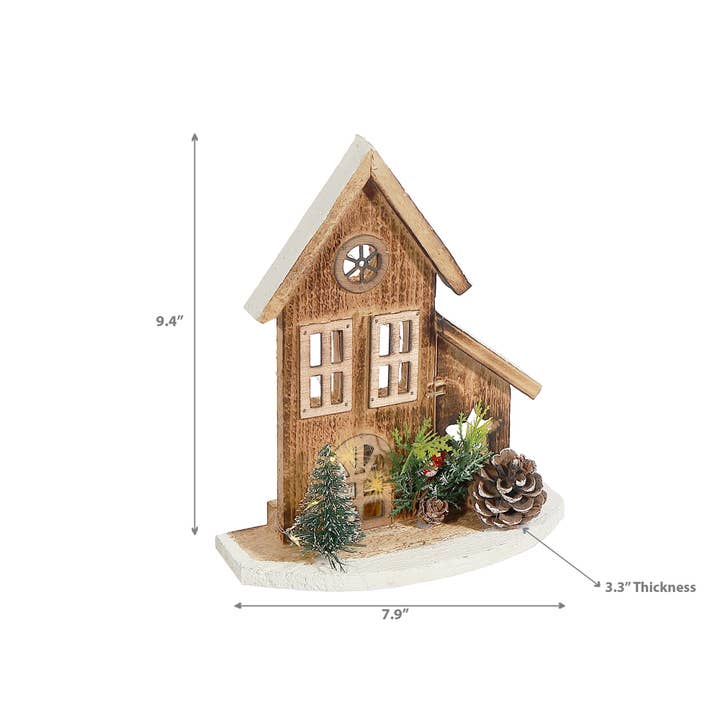 IH Casa Decor - Wholesale Christmas Decoration - LED NATURAL WOODEN HOUSE(WITH TIMER)2
