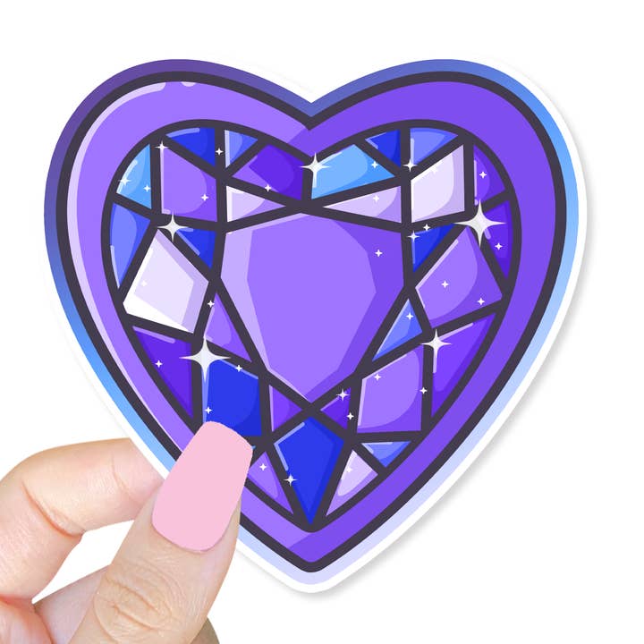Magical Heart Gem Purple Sticker for wholesale by Lil Charmery