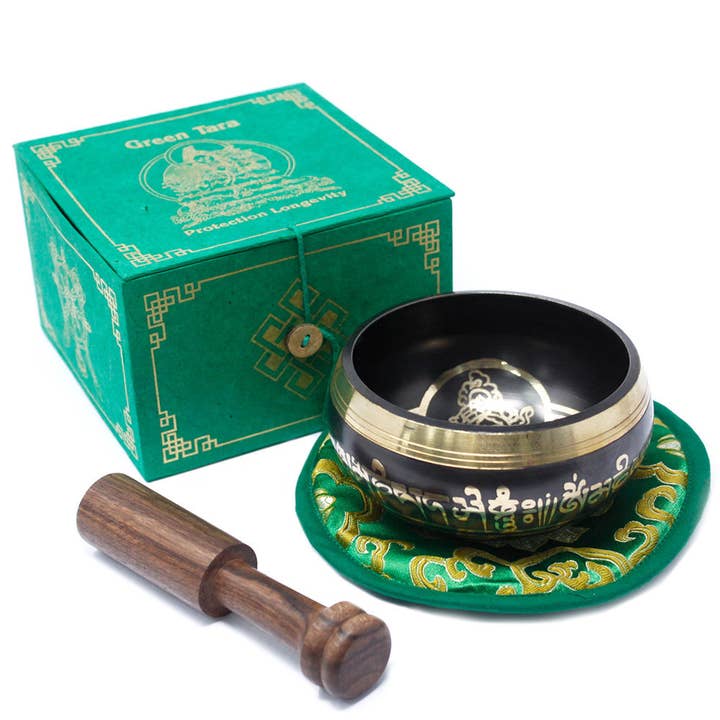 AW Artisan - Wholesale Music Accessory - Tibetan bowls set - Green Tara 10cm (min 400gr)4