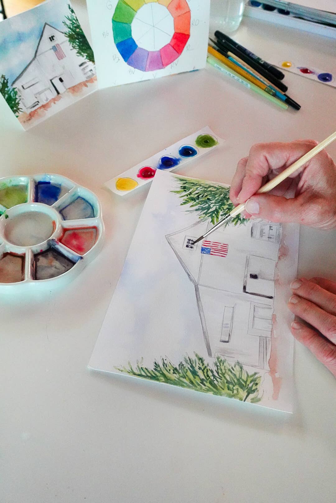 Melissa Hyatt - Wholesale DIY Craft Kit - Watercolor Art Kit- White Barn6