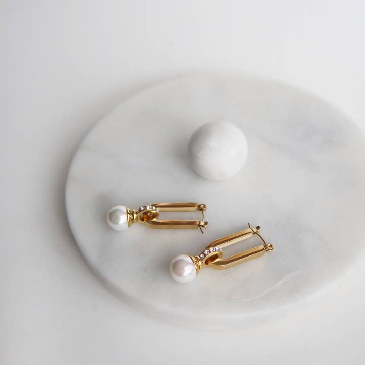 JESSA Jewelry - Wholesale Hoop Earrings - Liliana Hoops | Pearl Drop Hoops