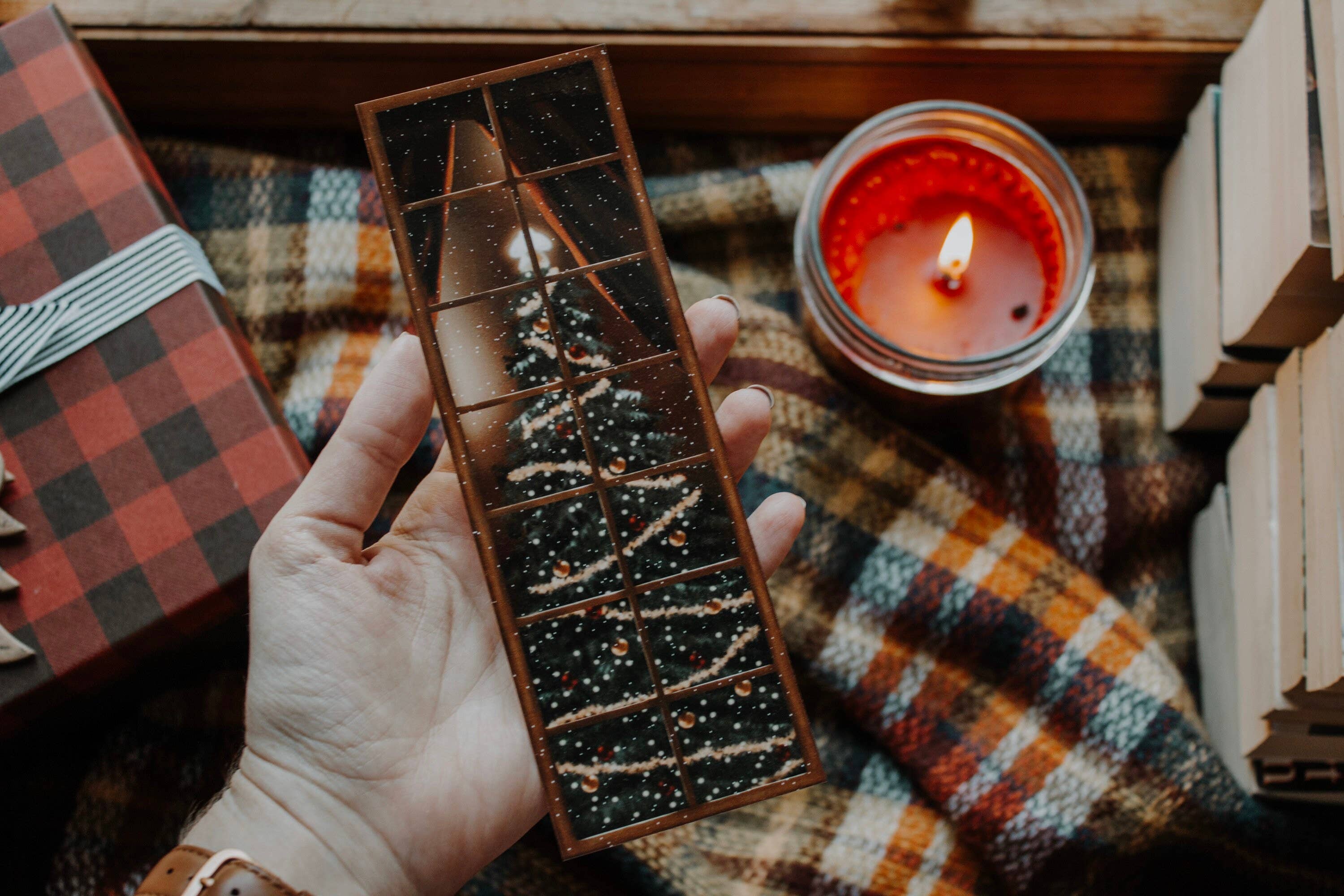 RusticPagesCo - Wholesale Bookmark - Christmas Tree Holiday Window Bookmark1