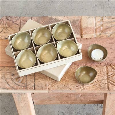 HomArt - Wholesale Candle Holder - Alma Metal Tealight Holder - Boxed Set of 6 - Brass4