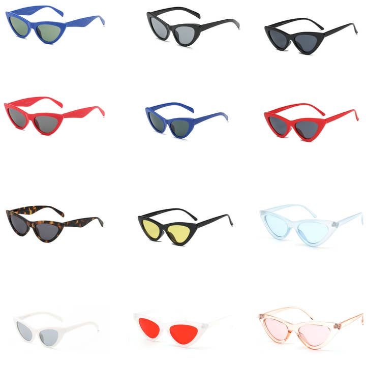 Set de gafas de sol ojo de gato a la moda para mujer, paquete de 36 para venta al por mayor de Cramilo Eyewear