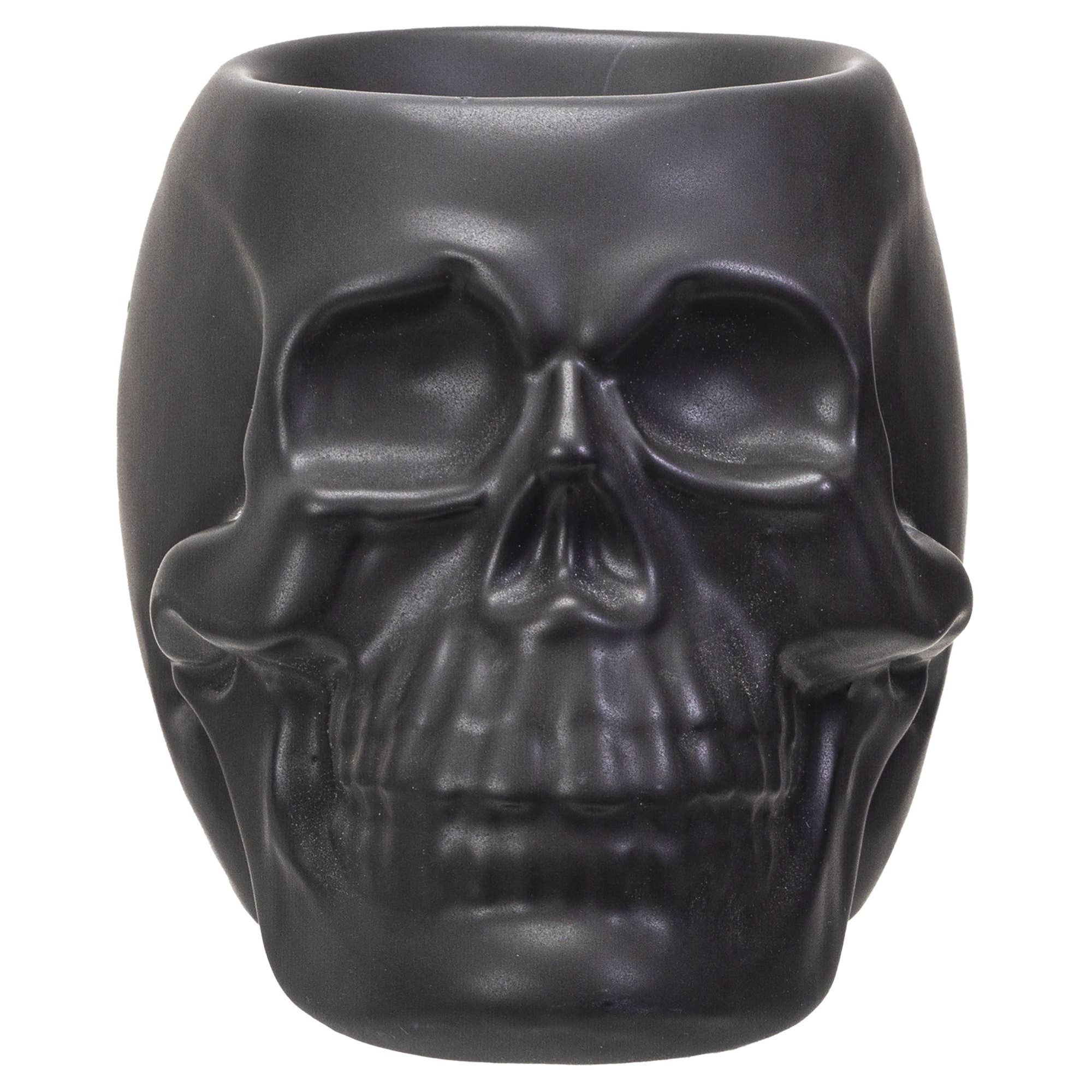 Pacific Trading - Wholesale Oil Warmer - Ceramic Skull Oil Burner Black2