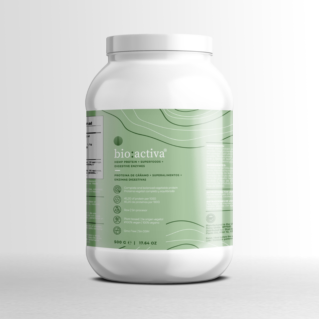 bionobo - Wholesale Protein/Superfood Powder - bio:activa® | Hemp Protein + Superfoods (500g)0
