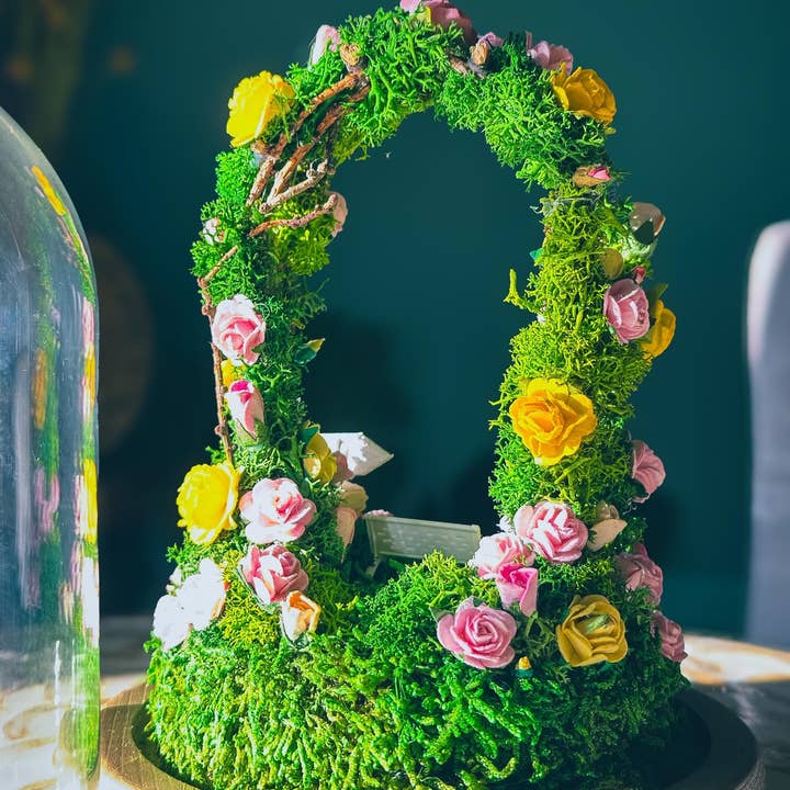 Rishstudio - Wholesale DIY craft kit - Fairy Garden Enclosed Terrarium Dome Kit | DIY Mini Fairy Garden | Moss Art with Floral Arch1