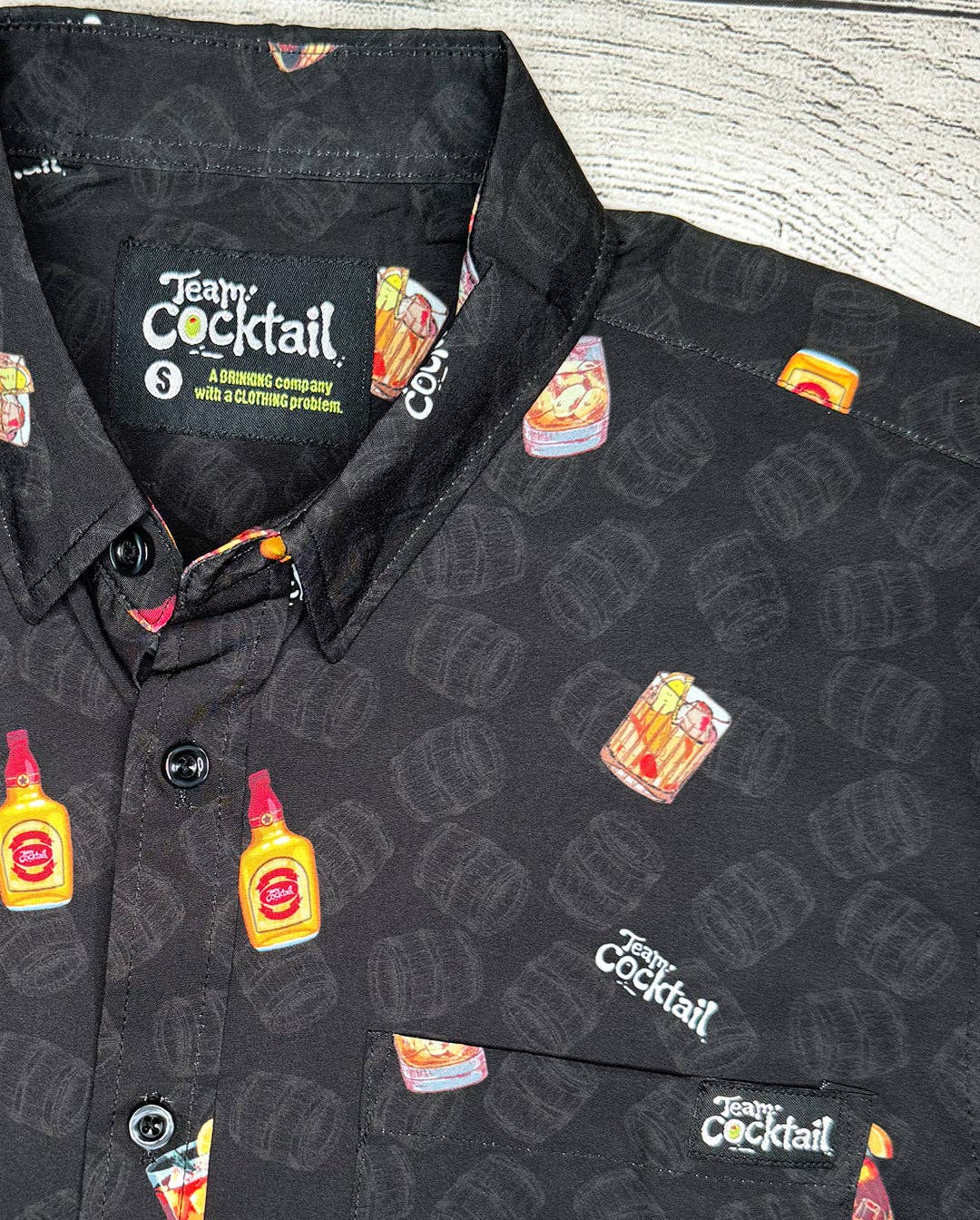 Team Cocktail - Wholesale Button Down Shirt - Unisex - Old Fashioned Bourbon Unisex Button Up2