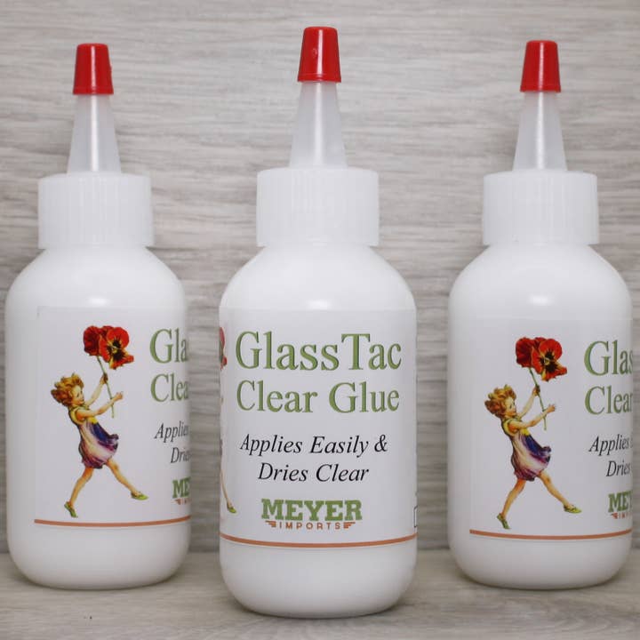 Glass-Tac Clear - Glass Glitter Glue - 2oz Bottle #310-0001 for wholesale by Meyer Imports
