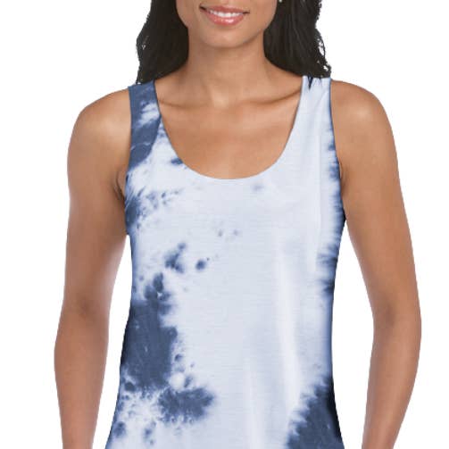 Too-Good-To-Be-True Tie Dyed Crew Neck Fitted Tank Top for wholesale by Mentally Disheveled