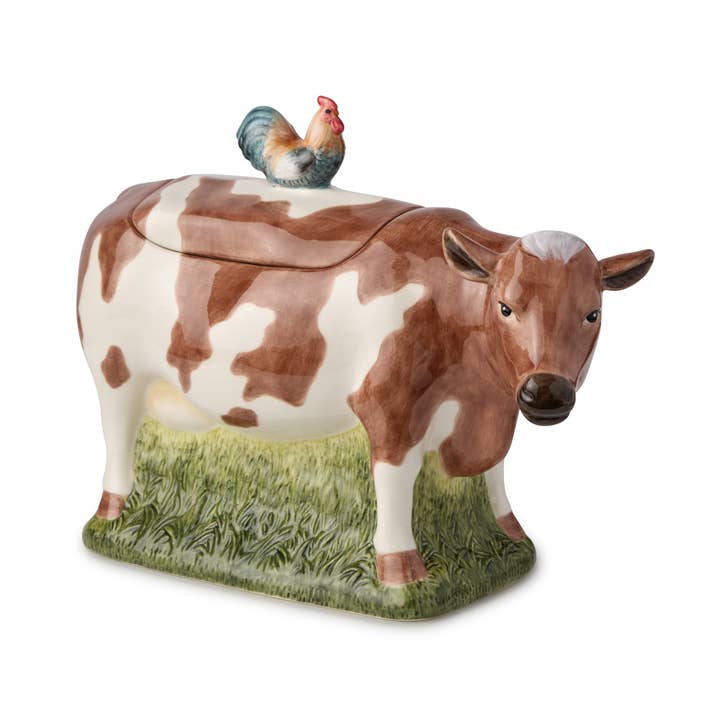 Certified International - Wholesale Cookie Jar - Vintage Farm 3-D Cow Cookie Jar