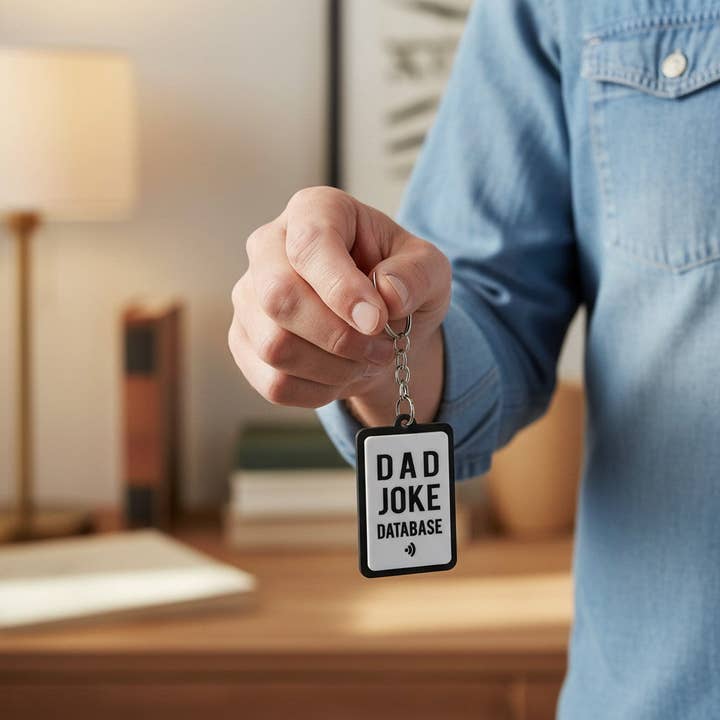 Porte-clés de base de données de blagues de papa à tapoter - NFC pour la vente par TapSake