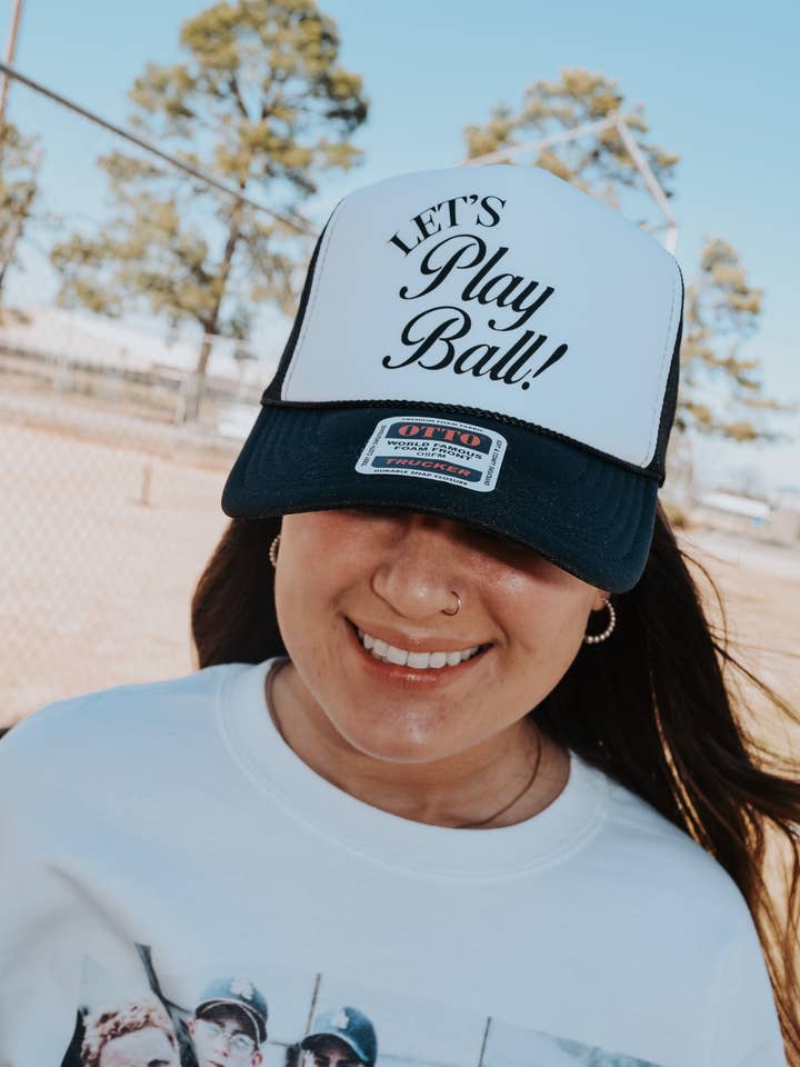 LET'S PLAY BALL TRUCKER CAP for wholesale by Spirit+Tribe