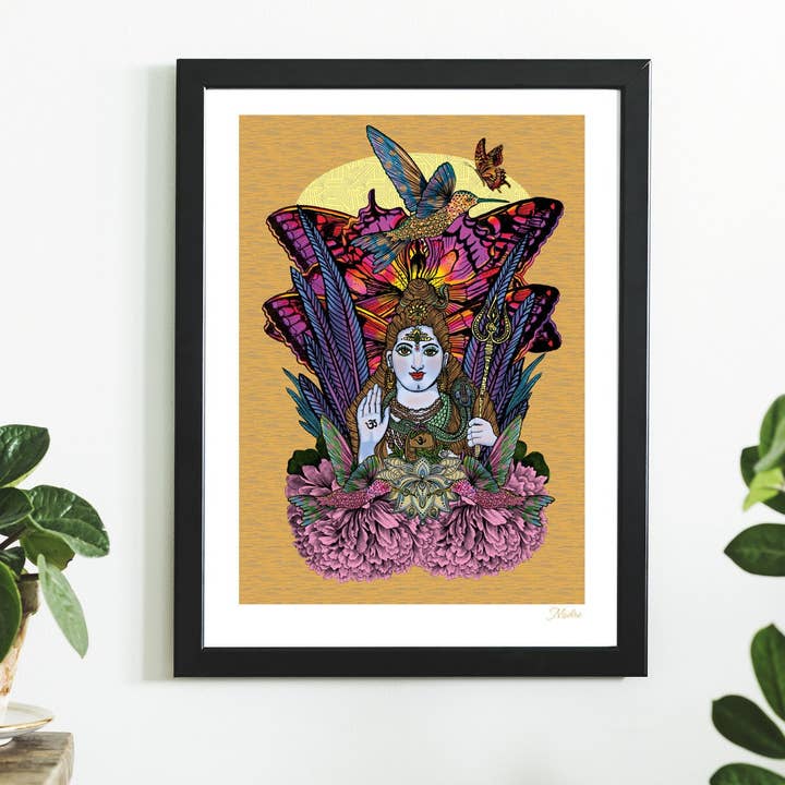 Lord Shiva Indian Hindu Hinduism God Colour Art Poster for wholesale by Msdre