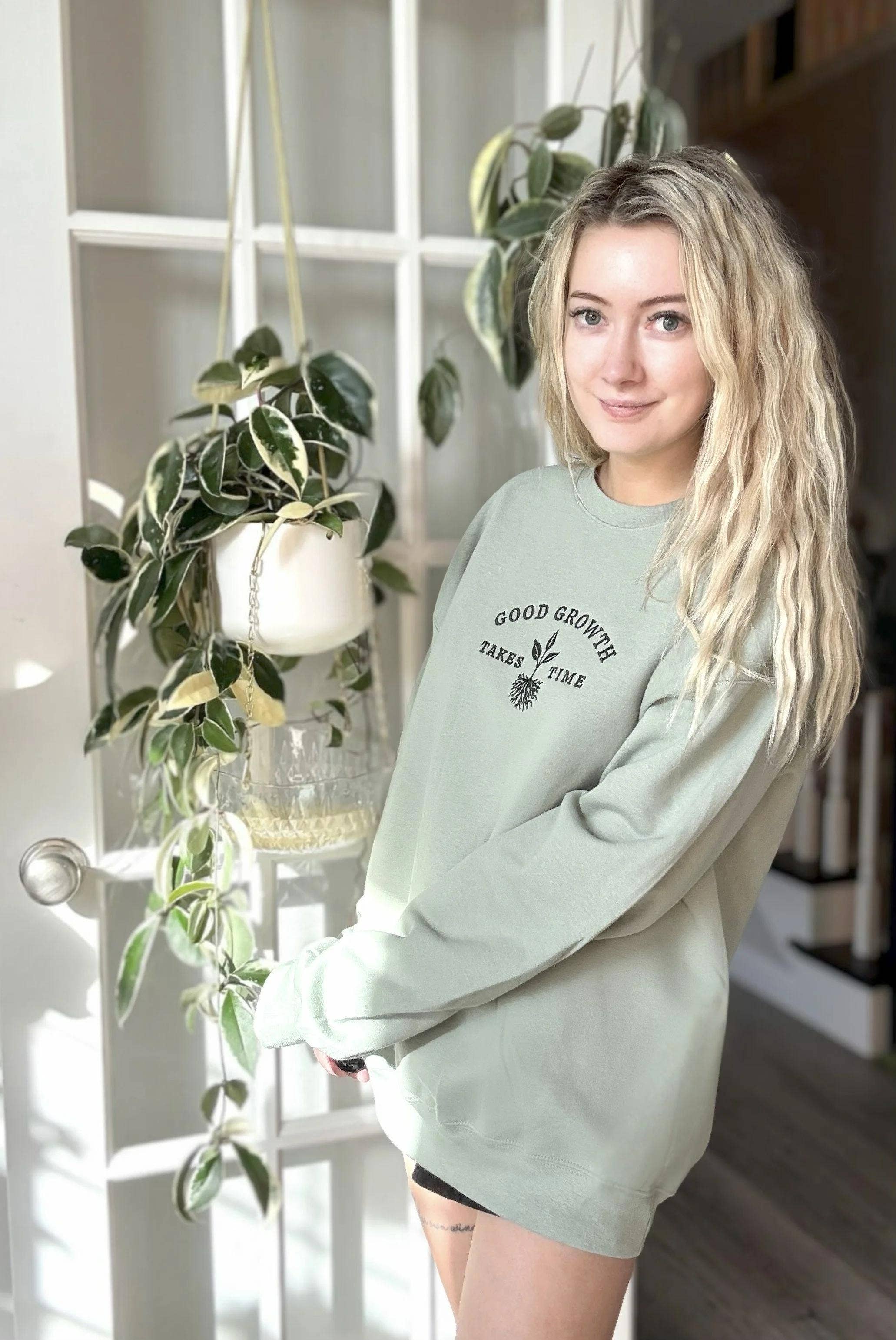 Botanically Insane - Wholesale Sweatshirt - Unisex - Good Growth Embroidered Crewneck Sweatshirt2